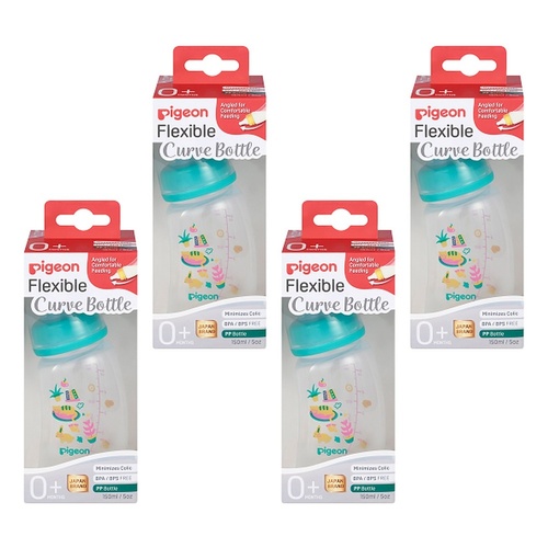Pigeon Slim Neck Curve Bottle Home 150mL Pack of 4