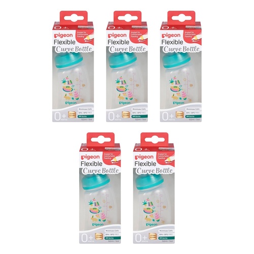 Pigeon Slim Neck Curve Bottle Home 150mL Pack of 5