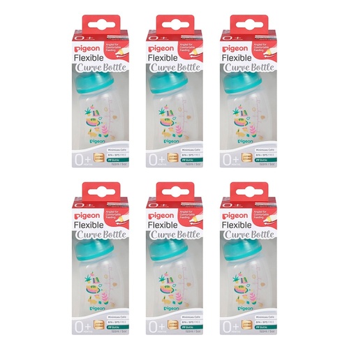 Pigeon Slim Neck Curve Bottle Home 150mL Pack of 6