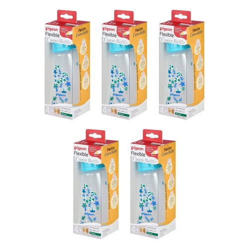 Pigeon Slim Neck Curve Bottle Beach 250mL Pack of 5