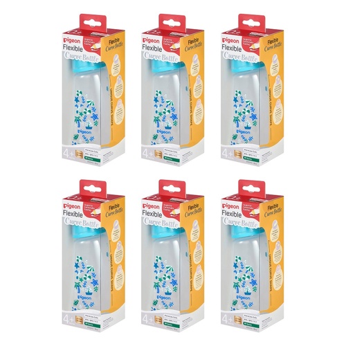 Pigeon Slim Neck Curve Bottle Beach 250mL Pack of 6