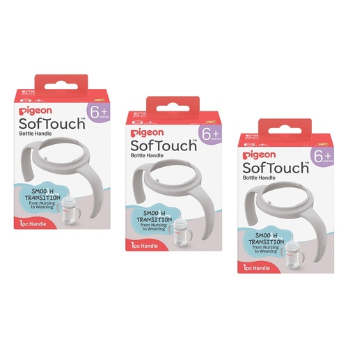 Pigeon SofTouch Bottle Handle 6+ Months Pack of 3