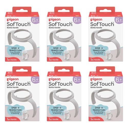 Pigeon SofTouch Bottle Handle 6+ Months Pack of 6