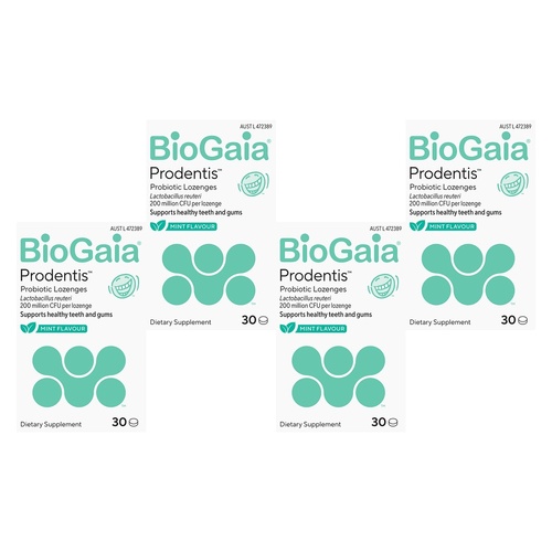 BioGaia Prodentis Probiotic Lozenges Mint 30 Pack Bundle of 4