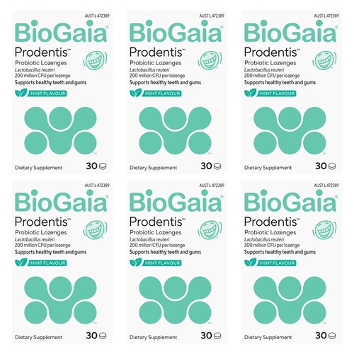 BioGaia Prodentis Probiotic Lozenges Mint 30 Pack Bundle of 6