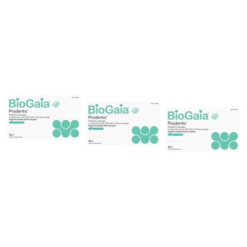 BioGaia Prodentis Probiotic Lozenges Mint Flavour 10 Pack Bundle of 3