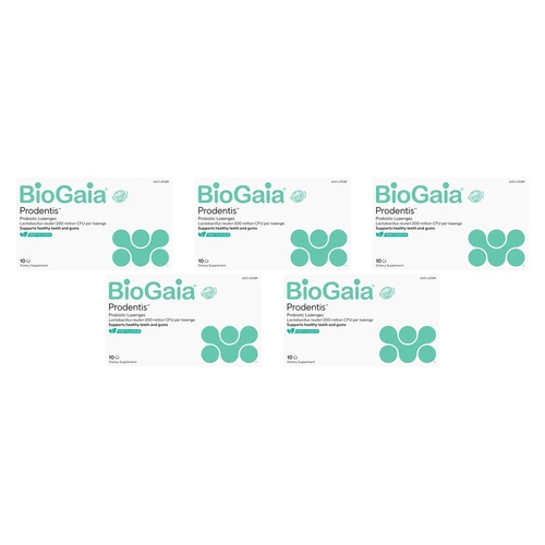 BioGaia Prodentis Probiotic Lozenges Mint Flavour 10 Pack Bundle of 5