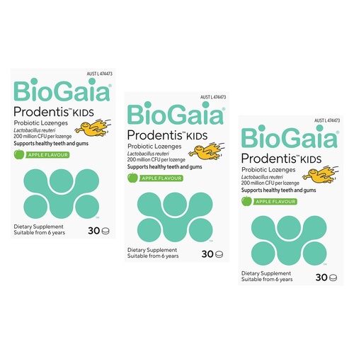 BioGaia Prodentis Probiotic Lozenges Apple Flavour 30 Pack Bundle of 3