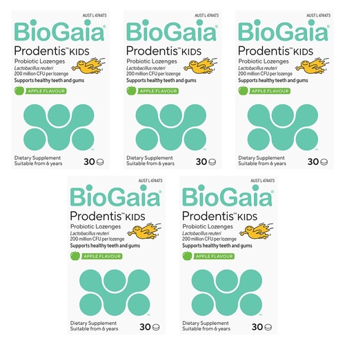 BioGaia Prodentis Probiotic Lozenges Apple Flavour 30 Pack Bundle of 5
