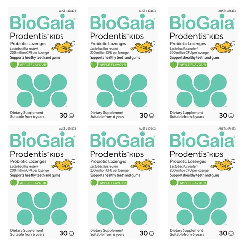 BioGaia Prodentis Probiotic Lozenges Apple Flavour 30 Pack Bundle of 6