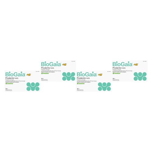 BioGaia Prodentis Kids Lozenges Apple 10 Pack Bundle of 4