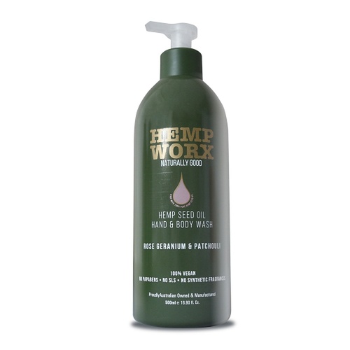 Hemp Worx Rose Geranium & Patchouli Hand and Body Wash 500mL