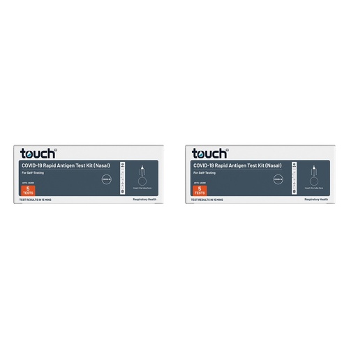 TouchBio COVID-19 Nasal Rapid Antigen Test 5 Pack Bundle of 2
