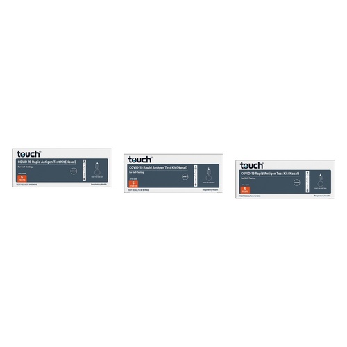 TouchBio COVID-19 Nasal Rapid Antigen Test 5 Pack Bundle of 3