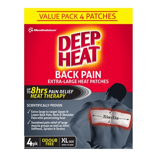 Deep Heat Back Pain Extra Large Heat Patches 4 Pack