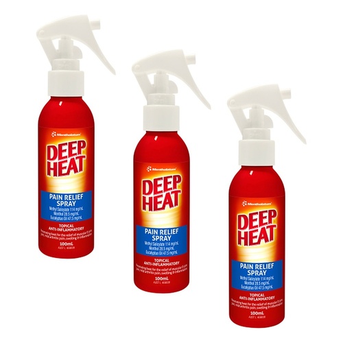 Deep Heat Pain Relief Spray 100mL Pack of 3
