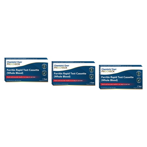 Chemists' Own PROCHECK Ferritin Rapid Test Cassette Whole Blood Pack of 3