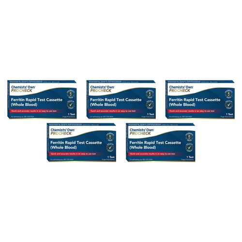 Chemists' Own PROCHECK Ferritin Rapid Test Cassette Whole Blood Pack of 5