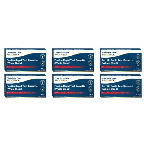 Chemists' Own PROCHECK Ferritin Rapid Test Cassette Whole Blood Pack of 6