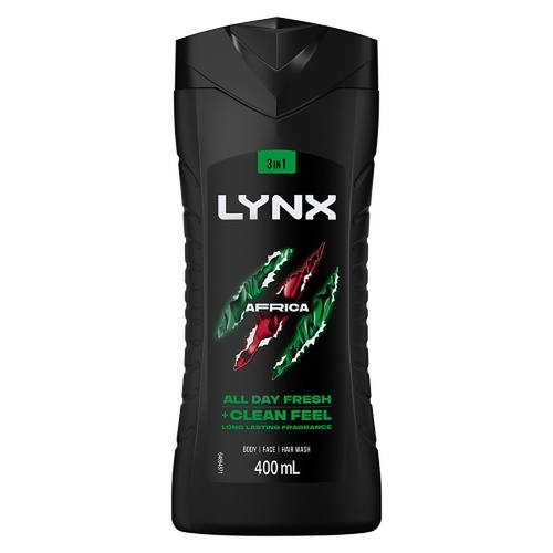 Lynx Africa 3-in-1 Body Wash 400mL