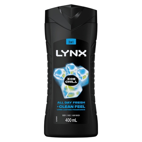Lynx Ice Chill 3-in-1 Body Wash 400mL