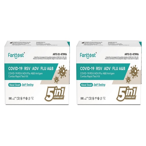 Fanttest 5 In 1 COVID Test 5 Pack Bundle of 2