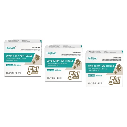 Fanttest 5 In 1 COVID Test 5 Pack Bundle of 3