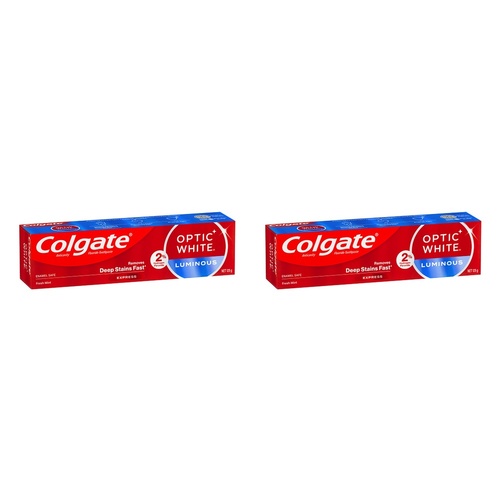 Colgate Optic White Luminous Express Fresh Mint Toothpaste 125g Pack of 2