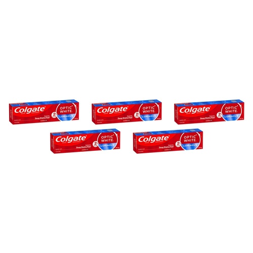 Colgate Optic White Luminous Express Fresh Mint Toothpaste 125g Pack of 5