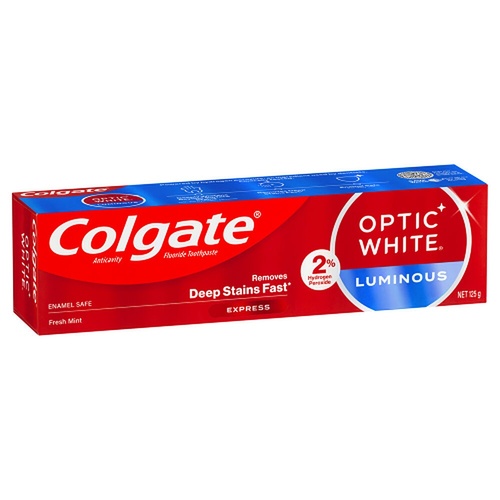 Colgate Optic White Luminous Express Fresh Mint Toothpaste 125g