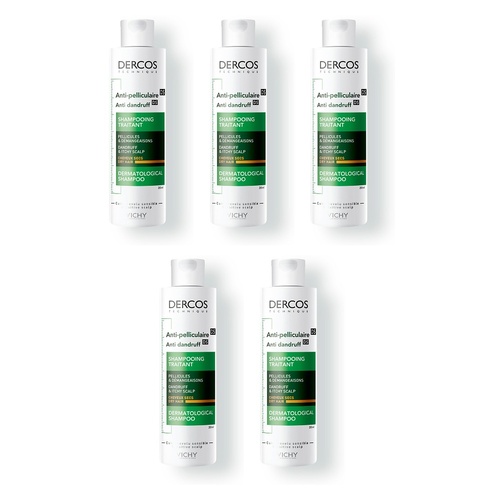 Dercos Anti-Dandruff DS Shampoo for Dry Hair 200mL Pack of 5