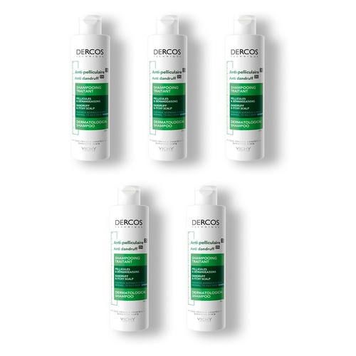 Dercos Anti-Dandruff DS Shampoo for Normal to Oily Hair 200mL Pack of 5