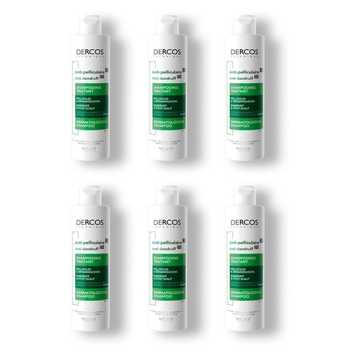 Dercos Anti-Dandruff DS Shampoo for Normal to Oily Hair 200mL Pack of 6