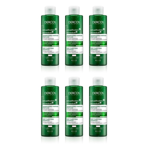Dercos Anti-Dandruff K Deep Purifying Shampoo 200mL Pack of 6