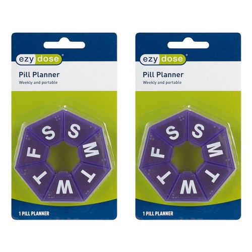 Ezy Dose 7-day 7-sided Pill Reminder Pack of 2