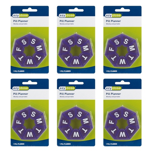 Ezy Dose 7-day 7-sided Pill Reminder Pack of 6