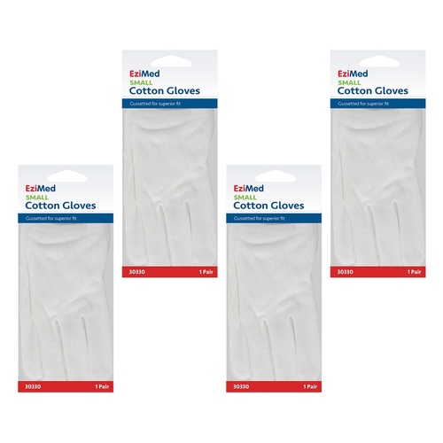 EziMed Cotton Gloves Small Pack of 4