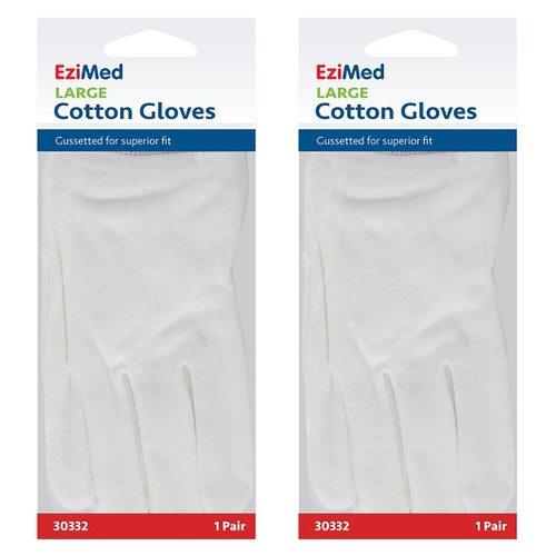 EziMed Cotton Gloves Large Pack of 2