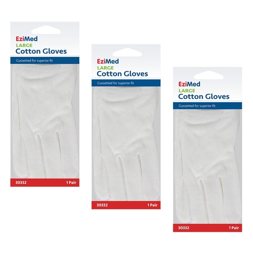 EziMed Cotton Gloves Large Pack of 3