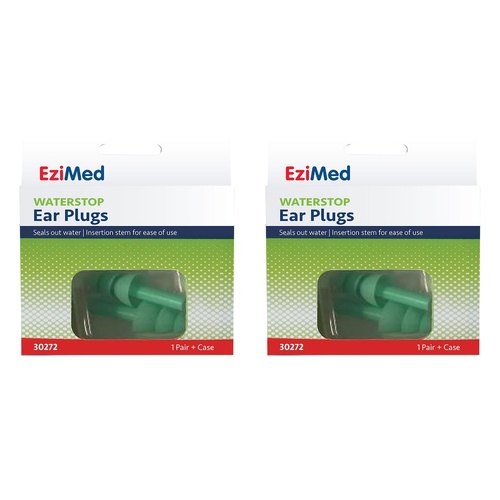 EziMed Waterstop Ear Plugs x 6 Bundle of 2