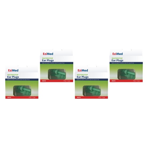 EziMed Waterstop Ear Plugs x 6 Bundle of 4