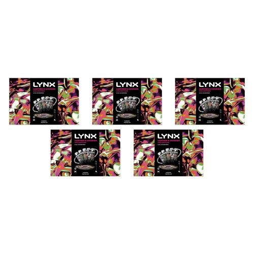 Lynx Leather & Cookies Collection Body Spray Gift Set Five Piece Pack of 5