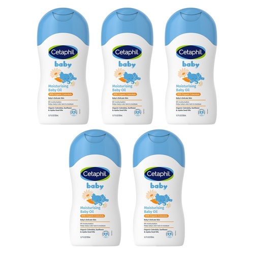 Cetaphil Baby Moisturising Baby Oil 200mL Pack of 5