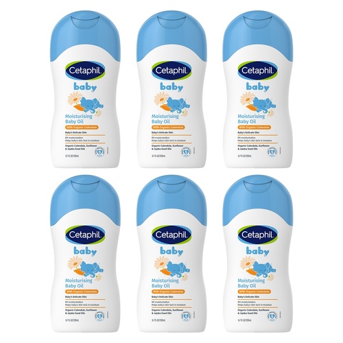 Cetaphil Baby Moisturising Baby Oil 200mL Pack of 6