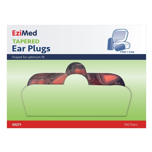 EziMed Tapered Ear Plugs Box of 100 Pairs