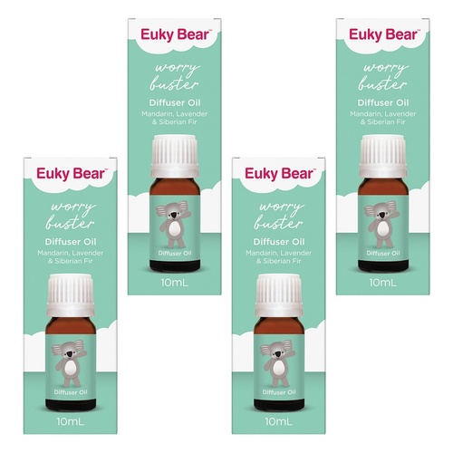 Euky Bear Worry Buster Diffuser Oil 10mL Pack of 4