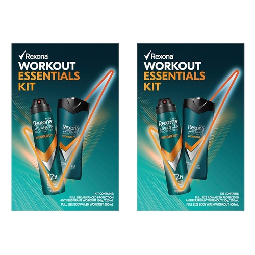 Rexona Workout Essentials Kit Antiperspirant & Body Wash 2 Piece Pack of 2