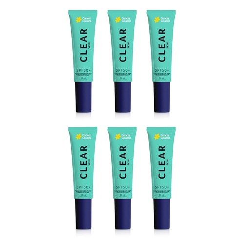 Cancer Council Clear Skin SPF50+ Sunscreen Lotion 50mL Pack of 6