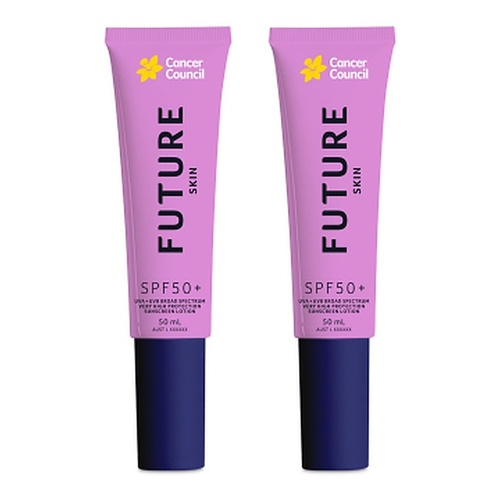 Cancer Council Future Skin Sunscreen Lotion SPF 50+ 50mL Pack of 2