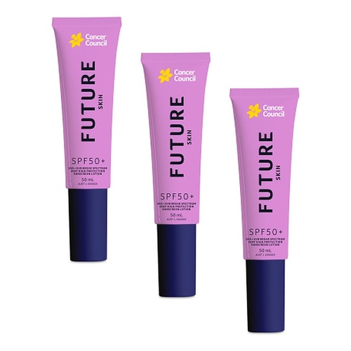 Cancer Council Future Skin Sunscreen Lotion SPF 50+ 50mL Pack of 3